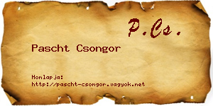 Pascht Csongor névjegykártya